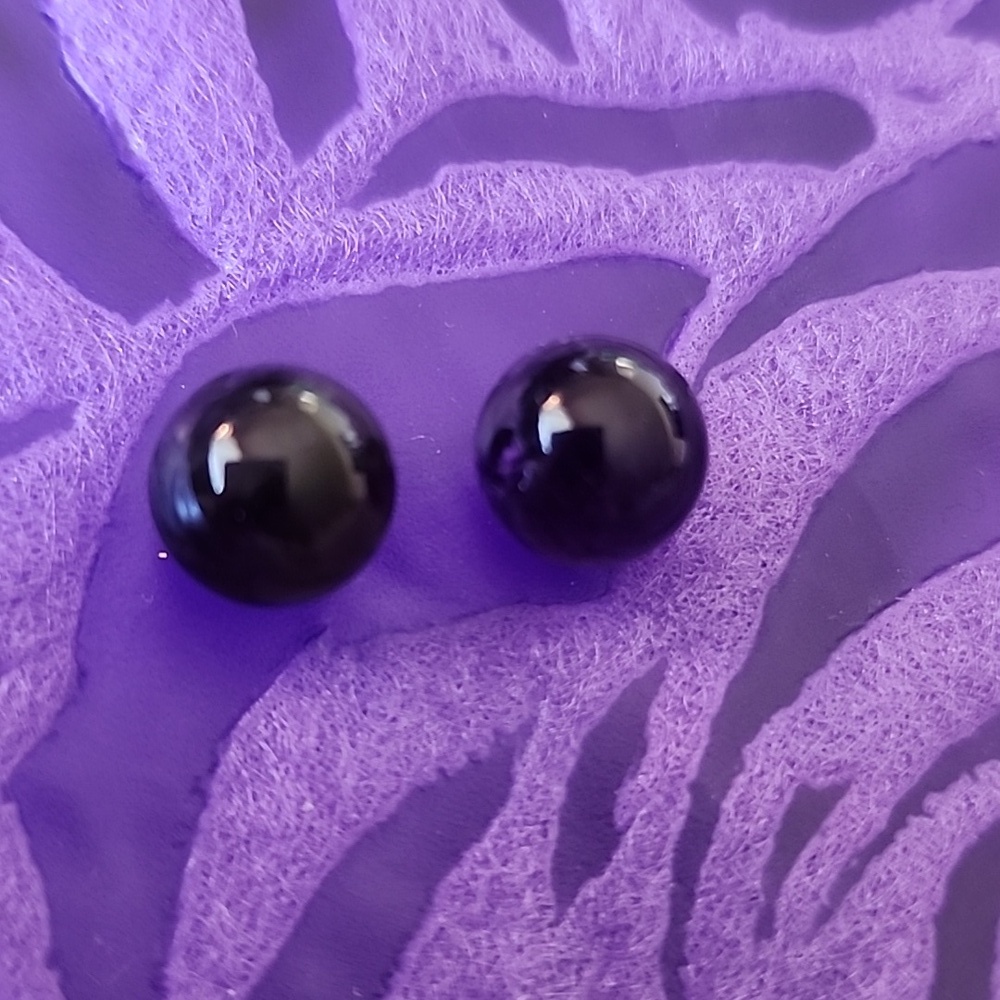 AMETHYST Natural Stone Stainless Steel Stud Earrings